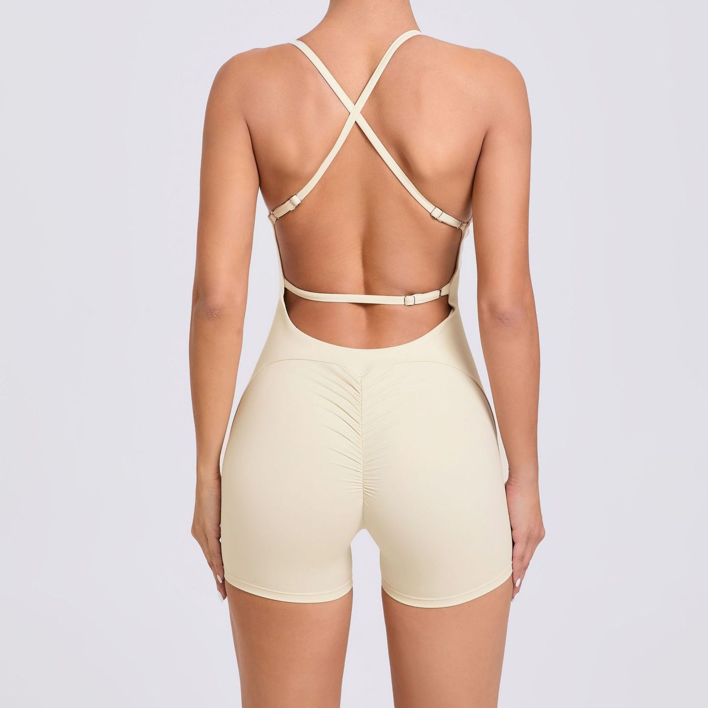 Fashion Peach Hip Raise Beauty Back Yoga Jumpsuit Women's Outdoor Running Tight Sports Quick-Drying Workout Clothes 41720