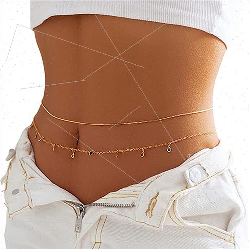 Europe Sexy Bikini Summer Beach Metal Chain Double Simple Co