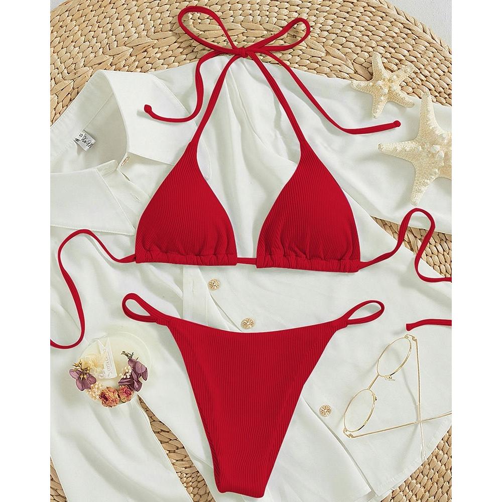 New European and American Sexy String bikini Women Fashion Multi-Color Split Swimsuit Sexy Bikini Swimsuit