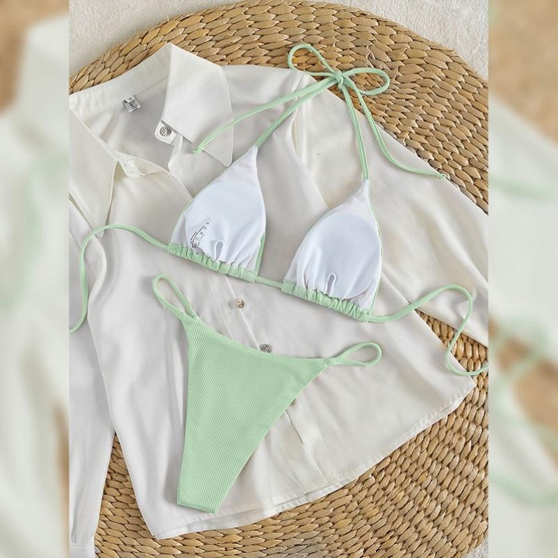 New European and American Sexy String bikini Women Fashion Multi-Color Split Swimsuit Sexy Bikini Swimsuit