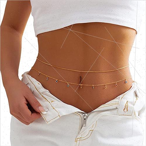 Europe Sexy Bikini Summer Beach Metal Chain Double Simple Co