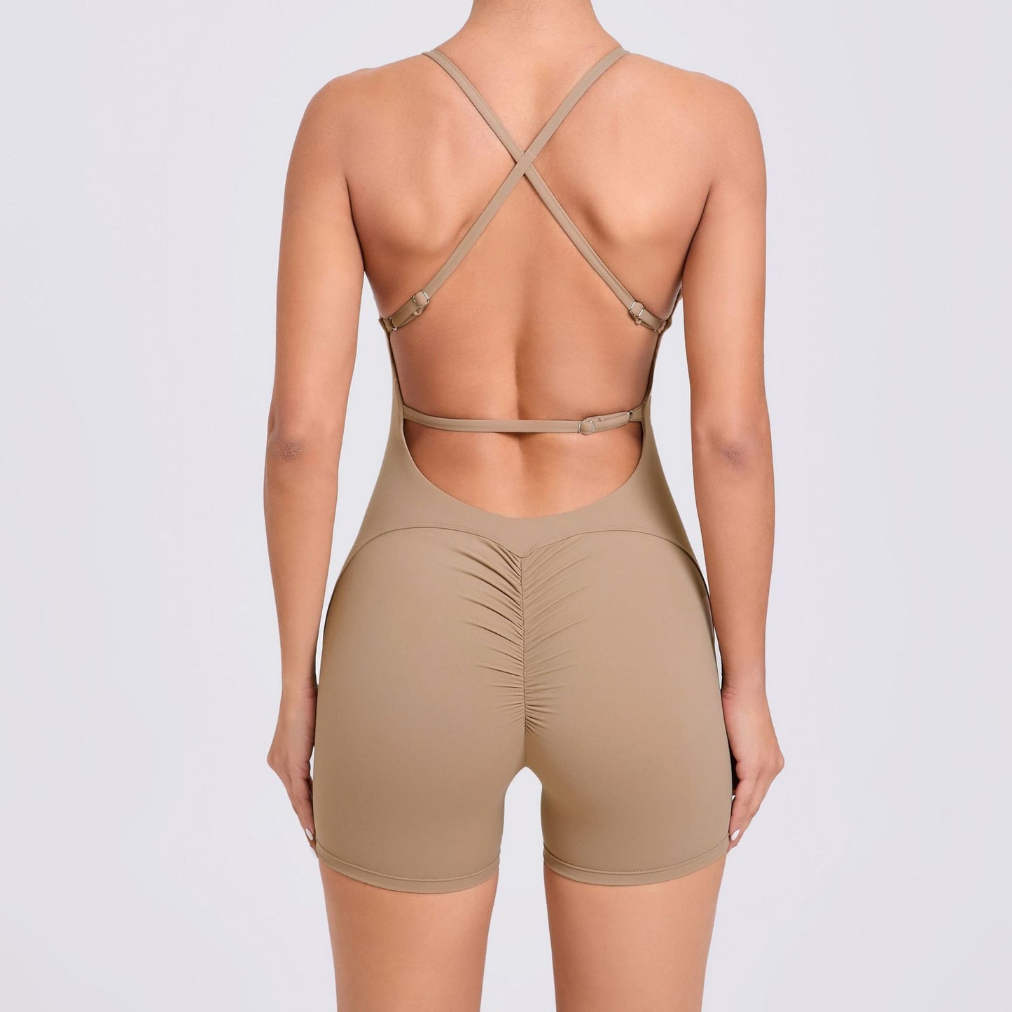 Fashion Peach Hip Raise Beauty Back Yoga Jumpsuit Women's Outdoor Running Tight Sports Quick-Drying Workout Clothes 41720