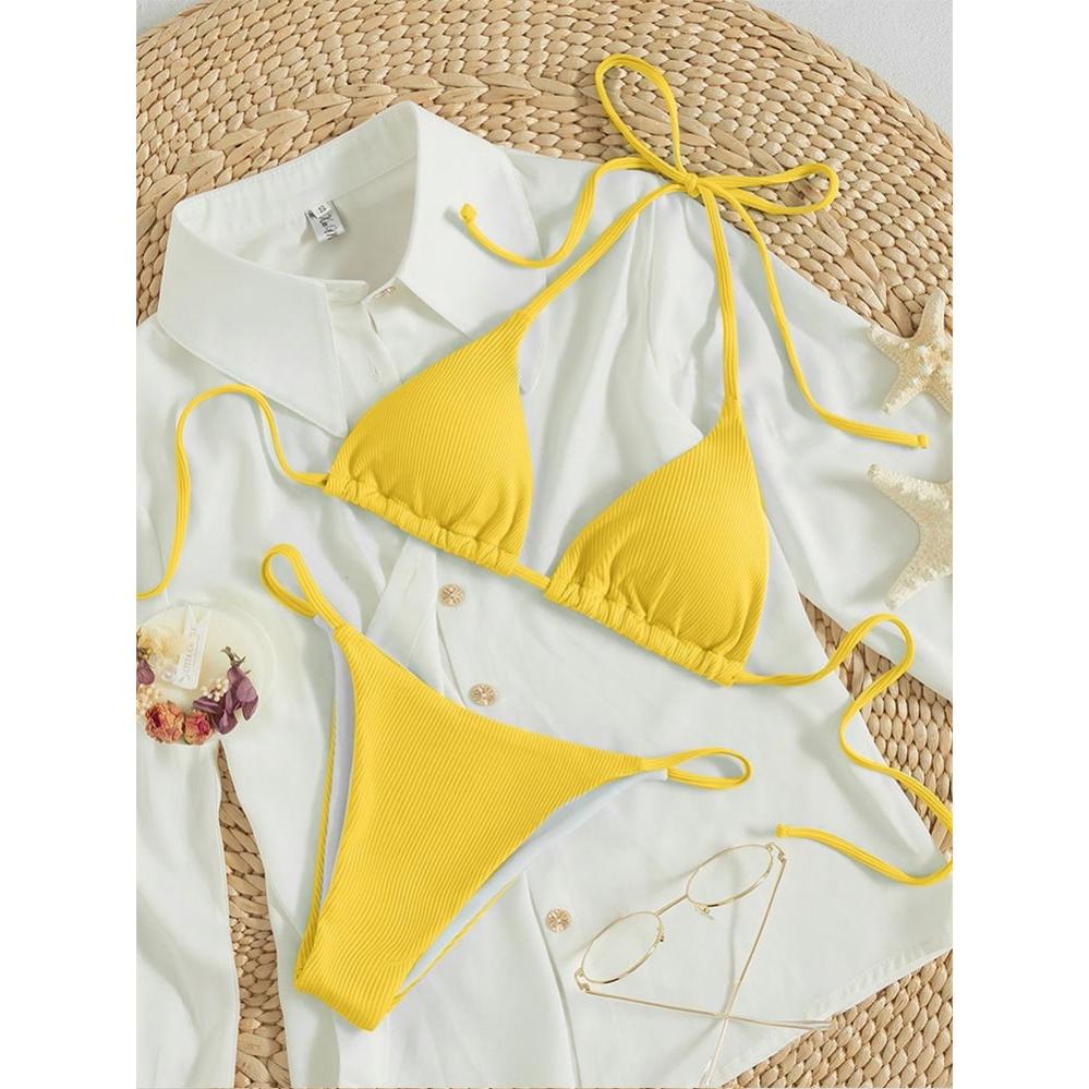 New European and American Sexy String bikini Women Fashion Multi-Color Split Swimsuit Sexy Bikini Swimsuit