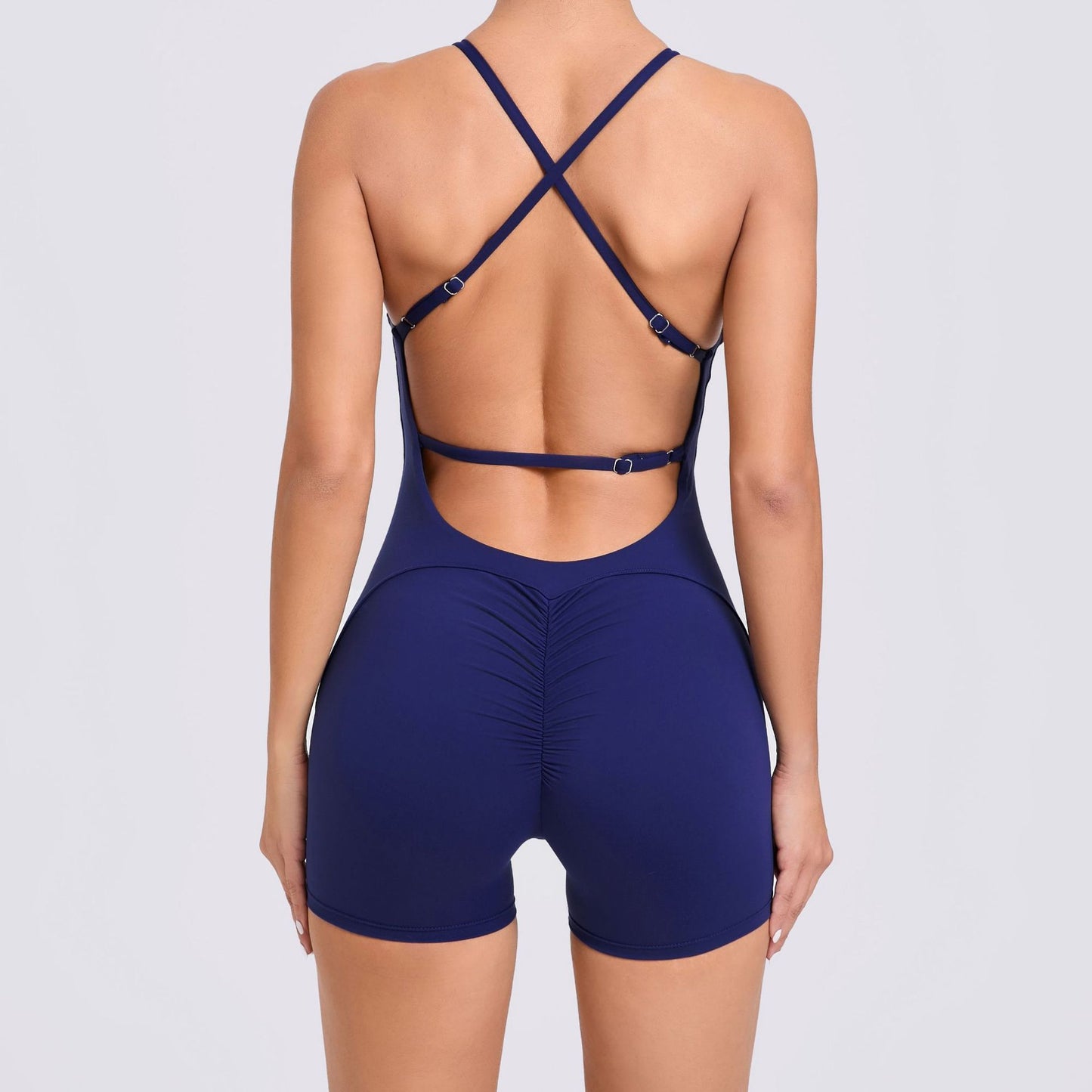 Fashion Peach Hip Raise Beauty Back Yoga Jumpsuit Women's Outdoor Running Tight Sports Quick-Drying Workout Clothes 41720