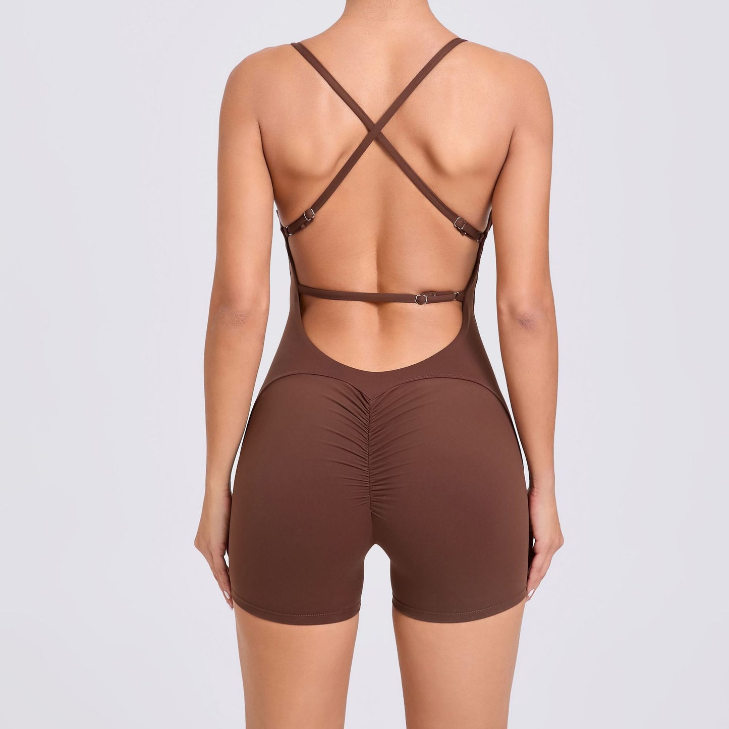 Fashion Peach Hip Raise Beauty Back Yoga Jumpsuit Women's Outdoor Running Tight Sports Quick-Drying Workout Clothes 41720