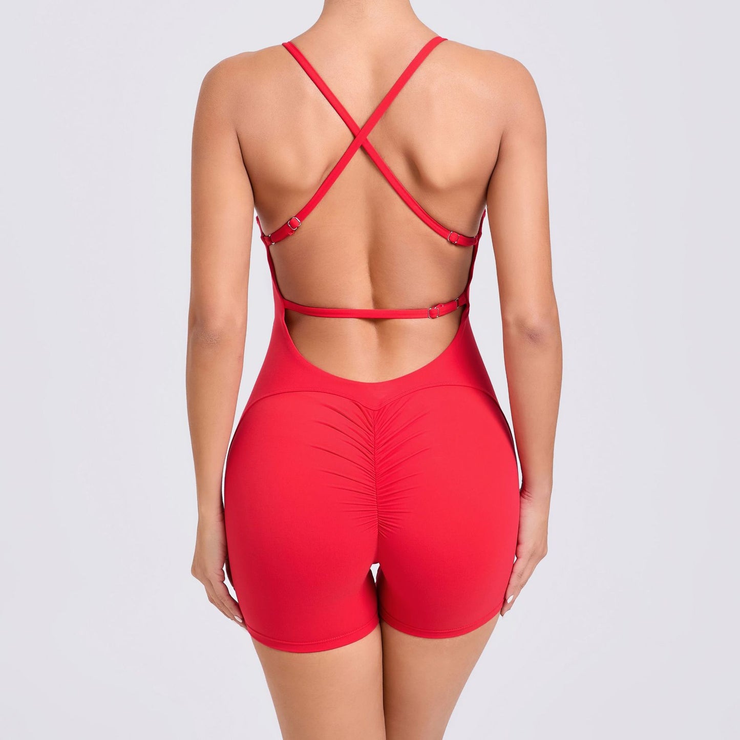 Fashion Peach Hip Raise Beauty Back Yoga Jumpsuit Women's Outdoor Running Tight Sports Quick-Drying Workout Clothes 41720