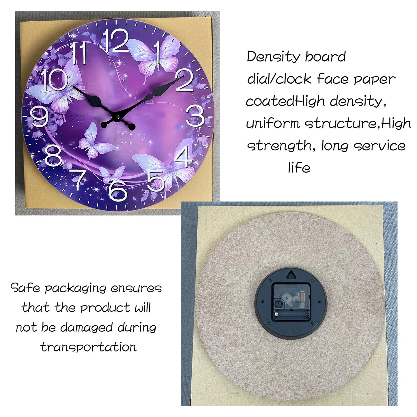 1pc Silent Purple Butterfly Wall Clock for Home and Office Decor - Perfect for Living Room, Bedroom, Kitchen - Easter, New Year
